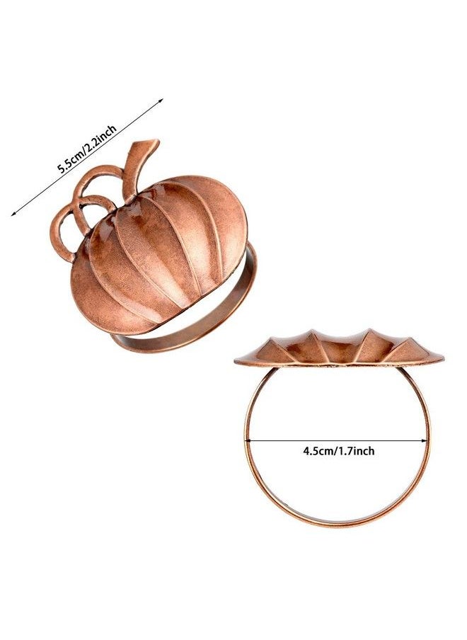 Patelai - Pumpkin Napkin Ring Holders Thanksgiving Halloween Napkin Rings Fall Napkin Ring Holders Pumpkin Dinner Tables Rings For Thanksgiving Dinner Parties Weddings Family Gatherings (6 Pieces) - Image 1