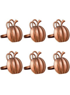 Patelai Pumpkin Napkin Ring Holders Thanksgiving Halloween Napkin Rings Fall Napkin Ring Holders Pumpkin Dinner Tables Rings For Thanksgiving Dinner Parties Weddings Family Gatherings (6 Pieces)  - Image 1