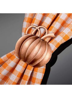 Patelai Pumpkin Napkin Ring Holders Thanksgiving Halloween Napkin Rings Fall Napkin Ring Holders Pumpkin Dinner Tables Rings For Thanksgiving Dinner Parties Weddings Family Gatherings (6 Pieces)  - Image 4
