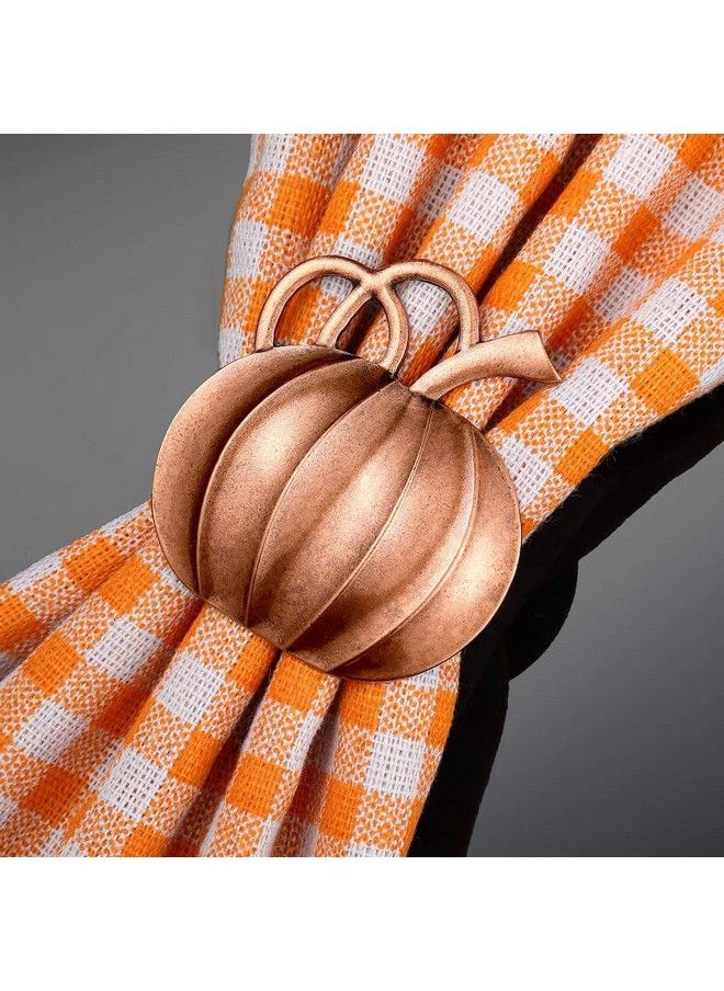 Patelai - Pumpkin Napkin Ring Holders Thanksgiving Halloween Napkin Rings Fall Napkin Ring Holders Pumpkin Dinner Tables Rings For Thanksgiving Dinner Parties Weddings Family Gatherings (6 Pieces) - Image 1