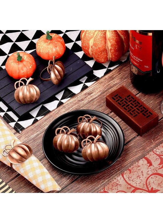 Patelai - Pumpkin Napkin Ring Holders Thanksgiving Halloween Napkin Rings Fall Napkin Ring Holders Pumpkin Dinner Tables Rings For Thanksgiving Dinner Parties Weddings Family Gatherings (6 Pieces) - Image 1