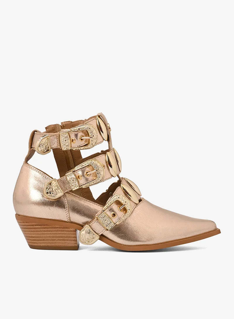 Carmen Steffens Gold Buckle Boots