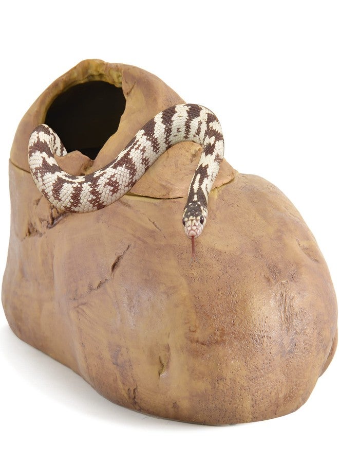 Antidious Snake Hide Cave for Gecko Shedding, Natural Rock Look Hideout, Reptiles Egg-Laying Shelters, Suitable for Maize Serpent, Green Serpent,Rat Snake and Gecko, L Size - Image 1