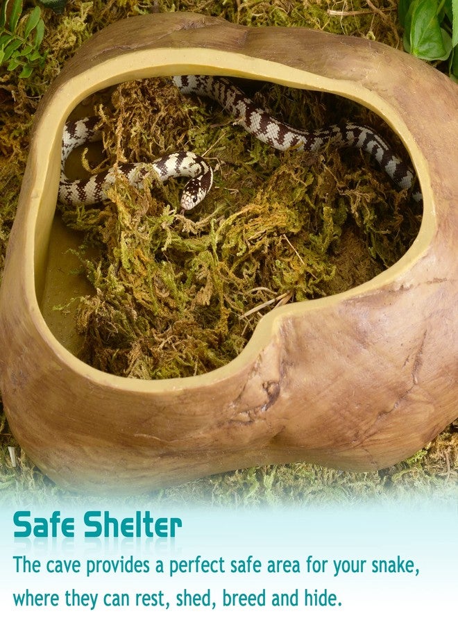 Antidious Snake Hide Cave for Gecko Shedding, Natural Rock Look Hideout, Reptiles Egg-Laying Shelters, Suitable for Maize Serpent, Green Serpent,Rat Snake and Gecko, L Size - Image 5