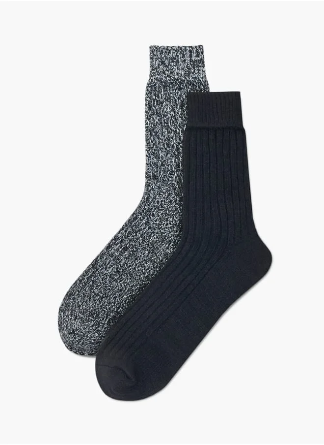 Celeste Textured Crew Length Socks - Set of 2