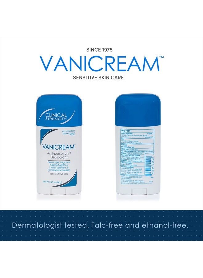 Vanicream مزيل عرق مضاد للتعرق للبشرة الحساسة - 2.25 أونصة - مزيل عرق بقوة سريرية مع حماية لمدة 24 ساعة - بدون رائحة - Image 2