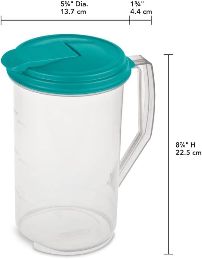 Sterilite 04860906 Beverage Pitcher, Round, BPA-Free Plastic, 2-Qts. - Quantity 1 - Image 3