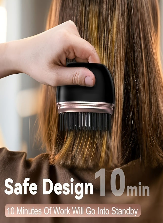 Compact Wireless Straightening Comb - Portable USB Charging Travel Essential,  Copper Heating Plates for Smooth Styling, Portable Hair Styler | Fashionable Modern Design | Mini Hair Straightener - Image 2