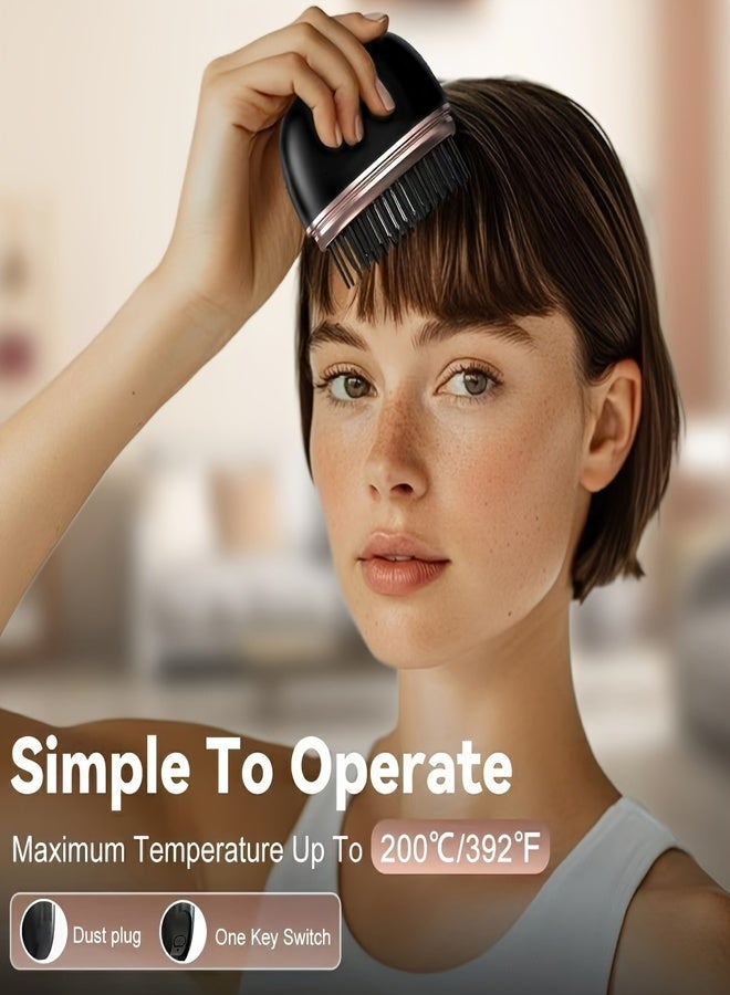 Compact Wireless Straightening Comb - Portable USB Charging Travel Essential,  Copper Heating Plates for Smooth Styling, Portable Hair Styler | Fashionable Modern Design | Mini Hair Straightener - Image 4