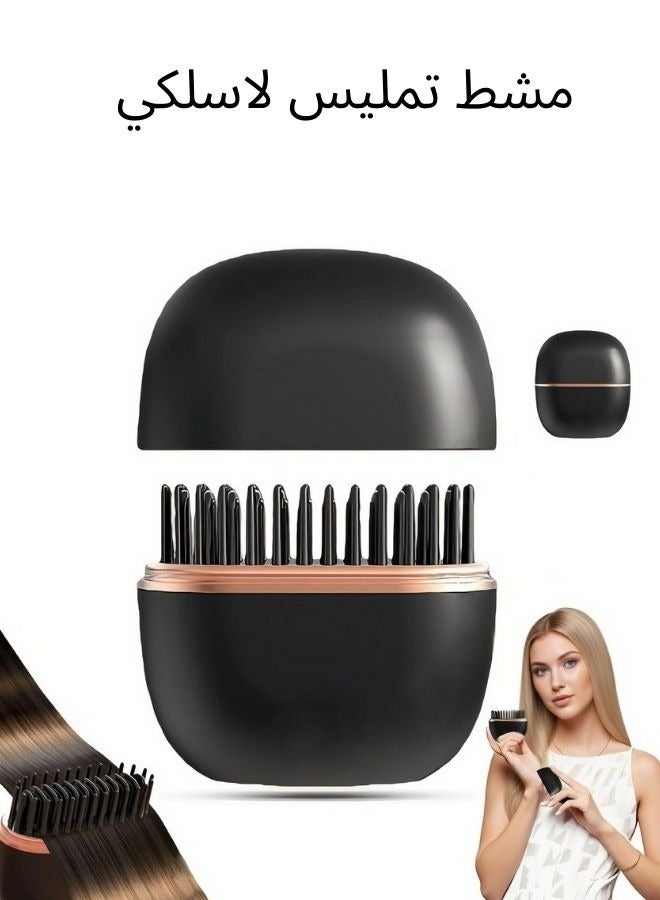 Compact Wireless Straightening Comb - Portable USB Charging Travel Essential,  Copper Heating Plates for Smooth Styling, Portable Hair Styler | Fashionable Modern Design | Mini Hair Straightener - Image 1