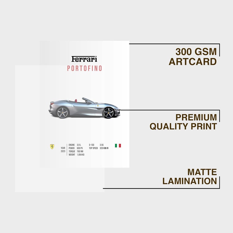 CodersParadise Paper Pack Of 6 - Ferrari Sports Cars Wall Posters 8X12 Inch (A4 Size) Included Glue Dots Wall Decor Posters Wall Art - Image 3