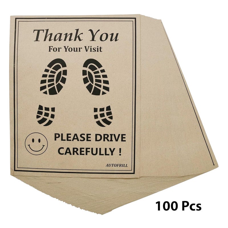 AUTOFRILL 200 قطعة حصائر ورقية قابلة للتصرف لسيارات - حصائر أقدام قابلة للتحلل لداخل السيارة - تناسب جميع السيارات، SUVs والشاحنات (الحجم 49 * 38 سم) - Image 3