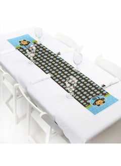 Blue Monkey Boy Petite Baby Shower Or Birthday Party Paper Table Runner 12 X 60 Inches