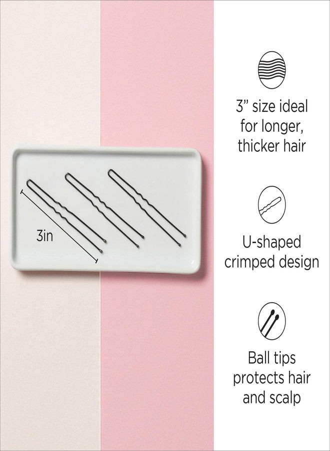 Diane Extra Large 3” Hair Pins for Women, Girls, Hairdressing, Salon, U Shaped Hair Pins with Ball Tips for Securing Updos, Buns, Braids, and Everyday Styles, Black (32 Count) - Image 2