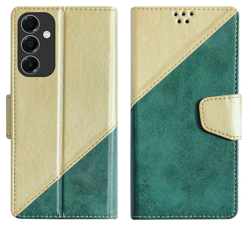 SBMS Flip Cover for Samsung Galaxy A17 5G / Samsung Galaxy F17 5G Back Cover Case with Magnatic Closure | Inbuilt Stand | Card & Money Pocket (MultiGreen) - Image 1