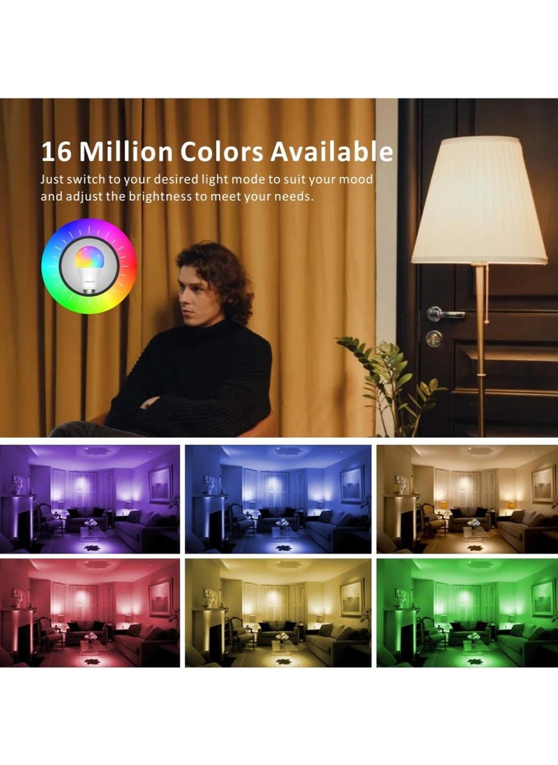 Trendify - Smart Bulbs E27 Alexa WiFi Light Bulbs,Eli-time 10W LED Screw Bulb 2700K-6500K RGB Multicolored Dimmable,LED Bulbs with Smart Life APP Control,Compatible with Echo,Google Home No Hub Required (2 Pack) - Image 1