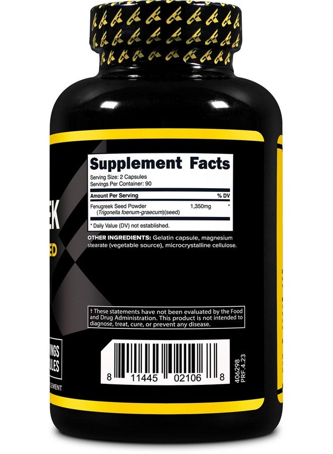 Primaforce Fenugreek Seed Capsules (180 Capsules / 1350mg Per Serving, 2 Capsule Servings) - Premium Herbal Supplement for Men and Women, Non-GMO, Gluten Free Supplement - Image 4