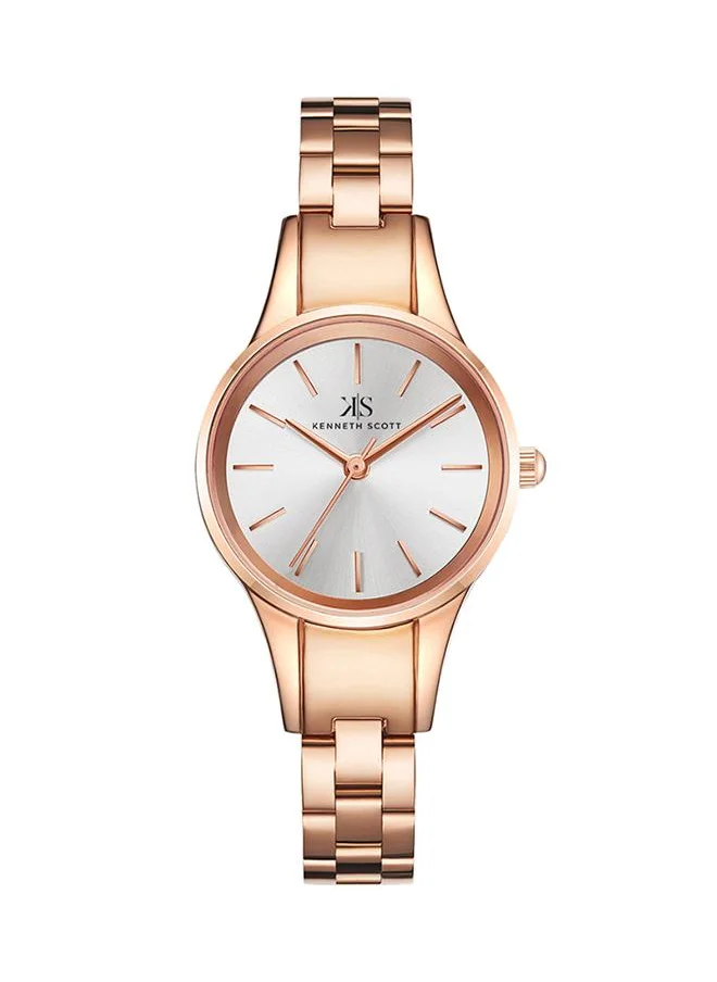 كينيث سكوت Kenneth Scott K22517-KBKW Women's Analog Display Watch & Stainless Steel Strap Rose Gold