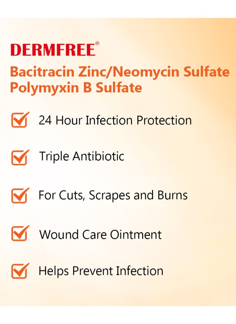 DERMFREE Triple Antibiotic First Aid Ointment,0.7oz First Aid Antibiotic Ointment,24-Hour Infection Protection,Wound Care Treatment for Minor Scrapes,Burns and Cuts  - Image 5