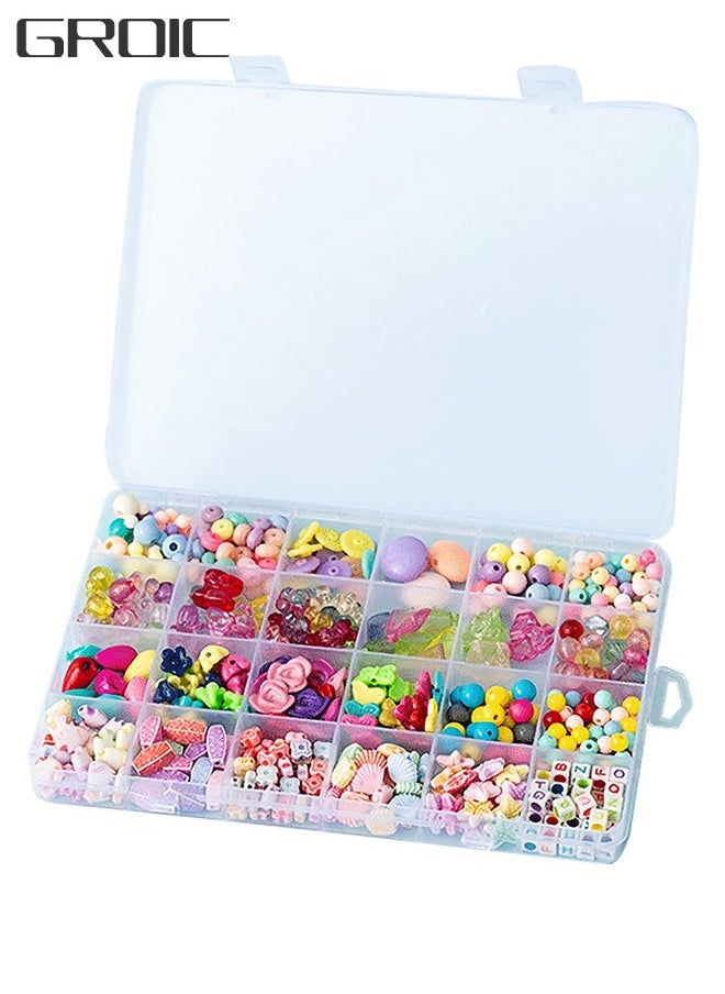 GROIC 700PCS Ocean Theme Colorful Bracelet Beads DIY Beads Making Kit with 10M Rope  - Image 1