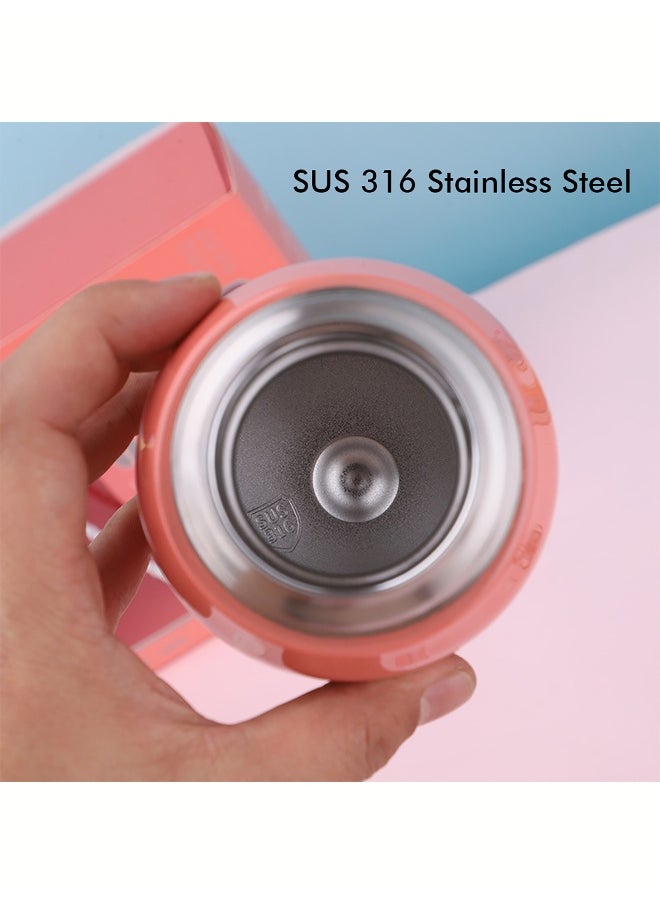 LITTLE SURPRISE BOX Pink Flower Rabbit Ear Stainless Steel Water Bottle with bottle Holder for Kids and Toddlers 550 ml  - Image 3