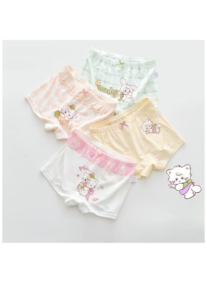 Fashionable Little Girl Cute Style Printed Four Boxer Briefs Suitable For Ages 3-10 - Image 1