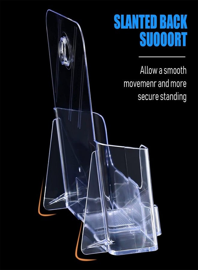 Remerry 8 Set 6.5 Inch Acrylic Brochure Holder with Business Card Pocket, Wide Bifold Clear Brochure Display Stand Flyer Holder for Pamphlet Literature Magazine Booklet, Desk or Wall Mount Display - Image 4
