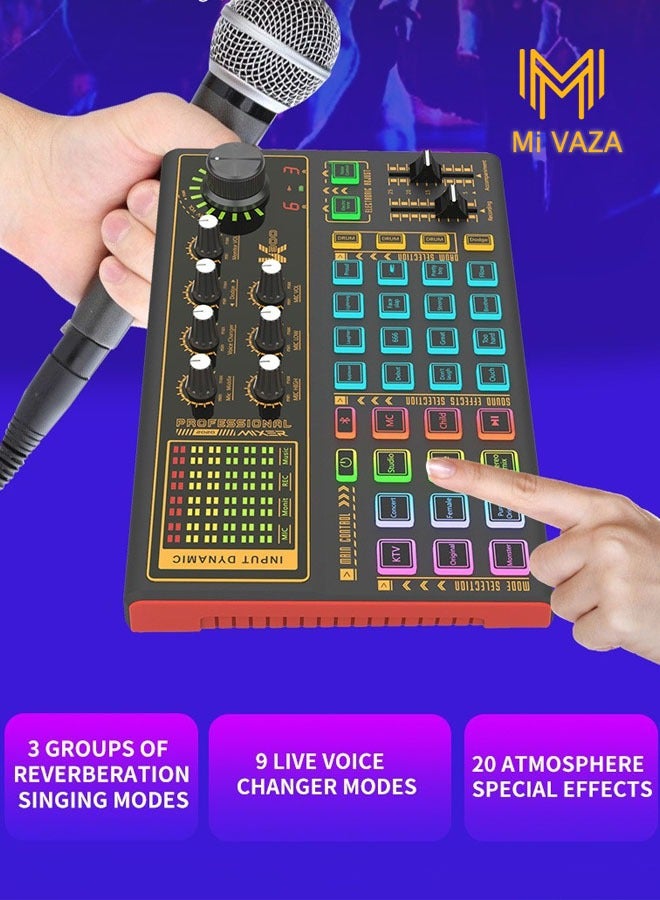 Mi VAZA USB Audio Interface Voice Changer Monitor Music External Soundcard Condenser Microphone Recording Sound Card  - Image 3