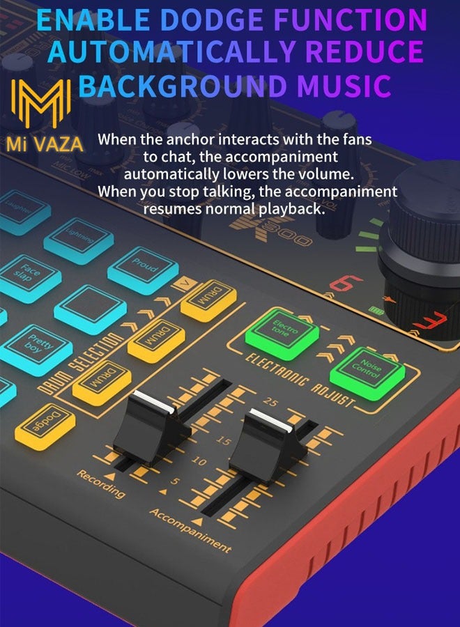 Mi VAZA USB Audio Interface Voice Changer Monitor Music External Soundcard Condenser Microphone Recording Sound Card  - Image 2