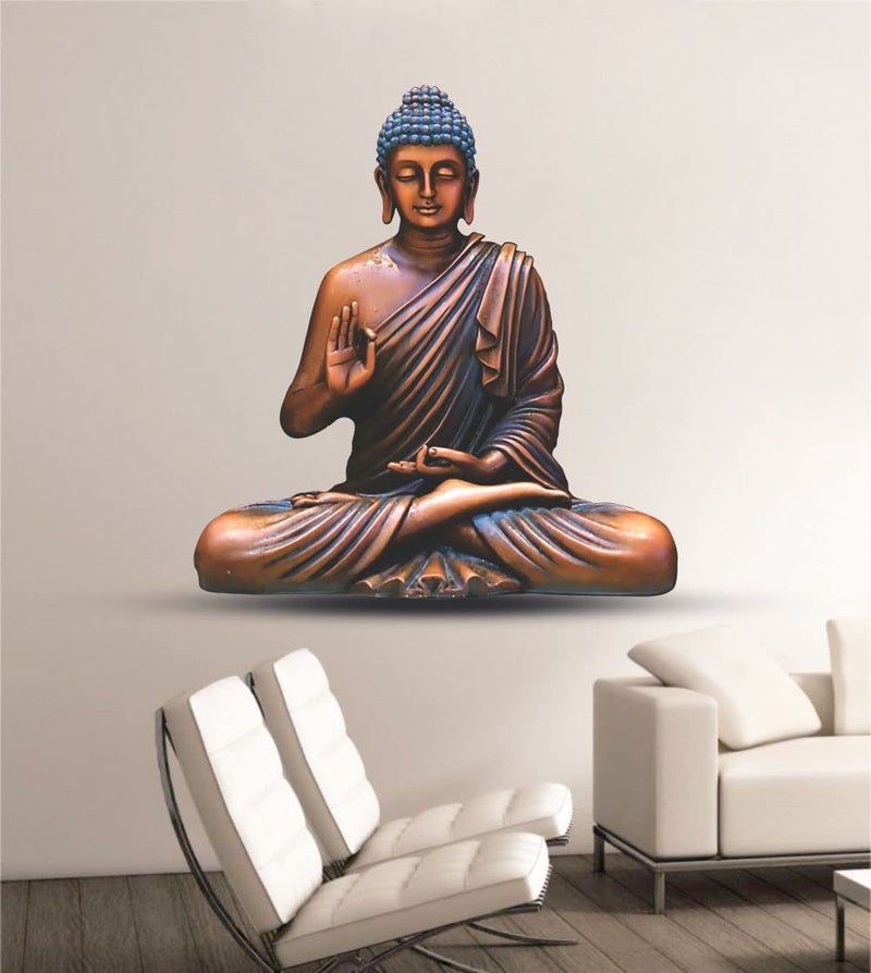 DivineDesigns Divine Designs PVC Vinyl Self-Adhesive Brown Gautam Buddha Wall Sticker for Living Room, Bedroom, Office Wall Decoration (20 X 24 Inch) Pack 1 - Image 4