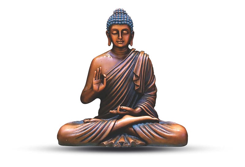 DivineDesigns Divine Designs PVC Vinyl Self-Adhesive Brown Gautam Buddha Wall Sticker for Living Room, Bedroom, Office Wall Decoration (20 X 24 Inch) Pack 1 - Image 2