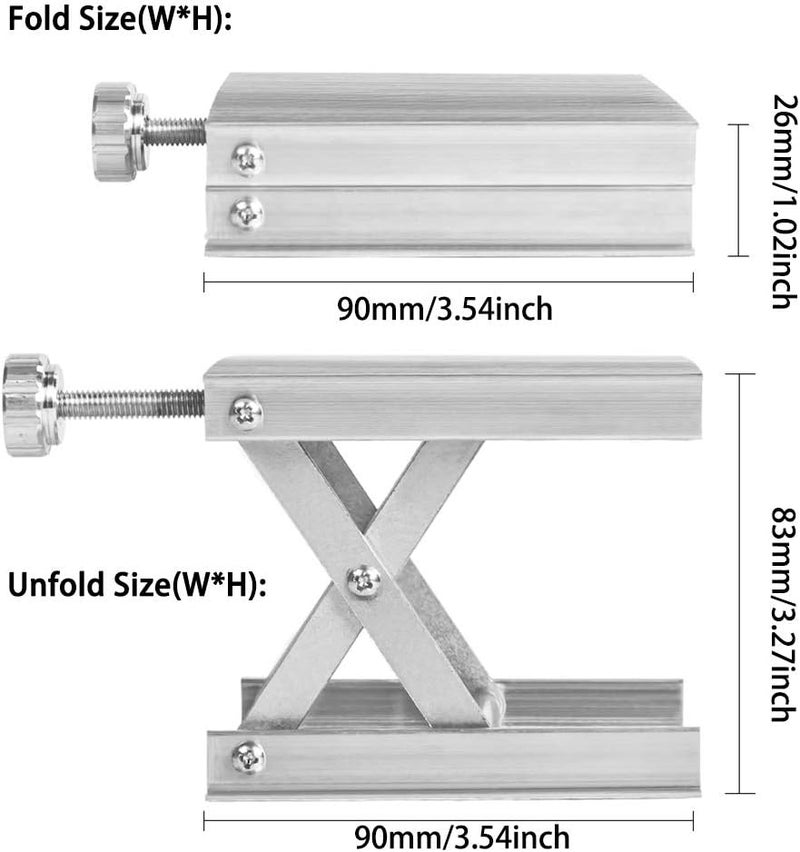 Calidaka Lab Scissors Jack, Stainless Steel Support Jack Platform Lift Stand Table, Aluminum Alloy Measure Tool for Science Experiment Stand - Image 2