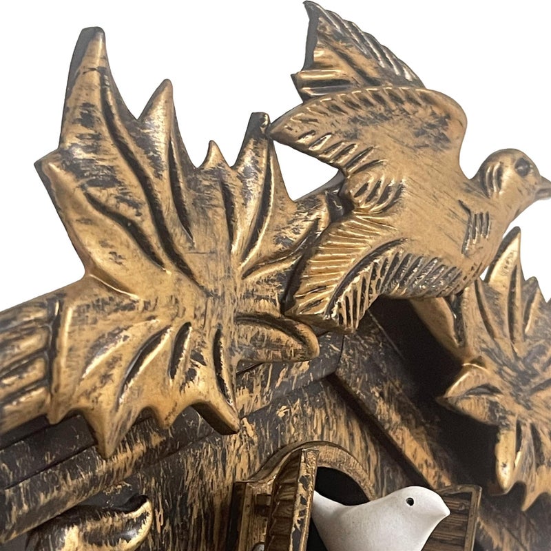 WALPLUS Chiming Cookoo Clock Brown Vintage Bird Flapping Cuckoo Clocks Volume Adjustable Coo Coo Clocks Wall Decoration Battery Operated Pendulum Cuckoo Clock for Home Living Room Office - Image 5