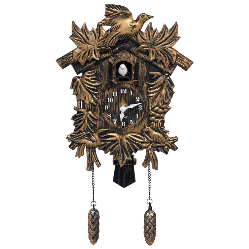 WALPLUS Chiming Cookoo Clock Brown Vintage Bird Flapping Cuckoo Clocks Volume Adjustable Coo Coo Clocks Wall Decoration Battery Operated Pendulum Cuckoo Clock for Home Living Room Office - Image 4