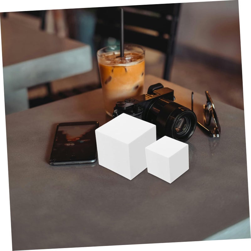 3 Pcs Smooth White Foam Geometric Cube Models for Product Photography Studio Props - Image 5