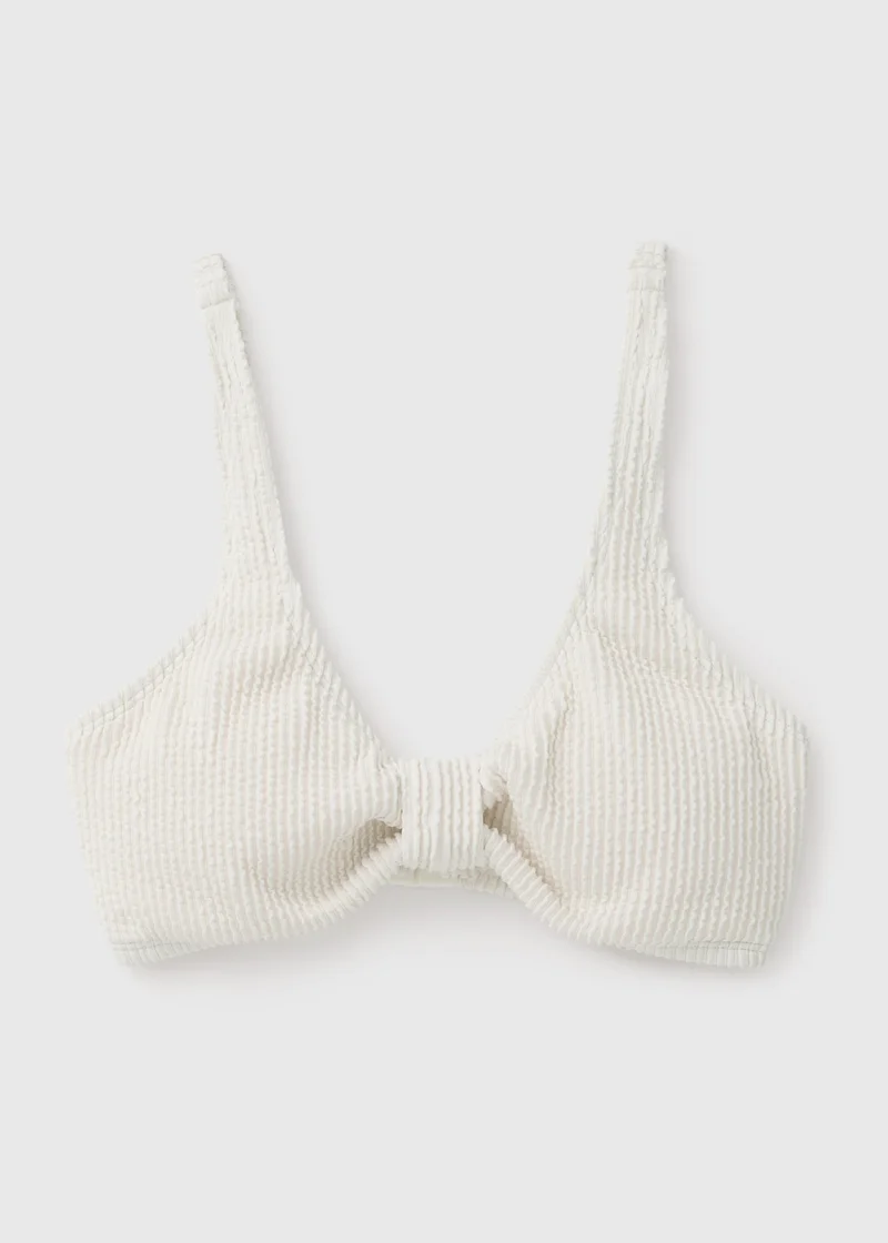 ماتلان Cream Textured Knot Bikini Top