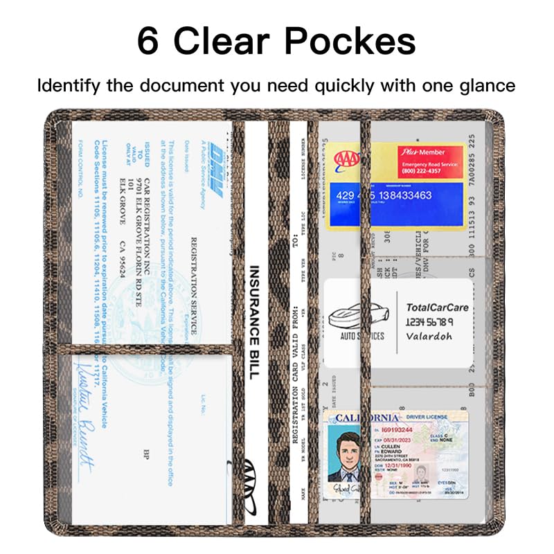 Valardoh Premium Car Registration and Insurance Card Holder, Car Document Holder for Cards, Driver License & other Essential Documents (Large, Leopard) - Image 5