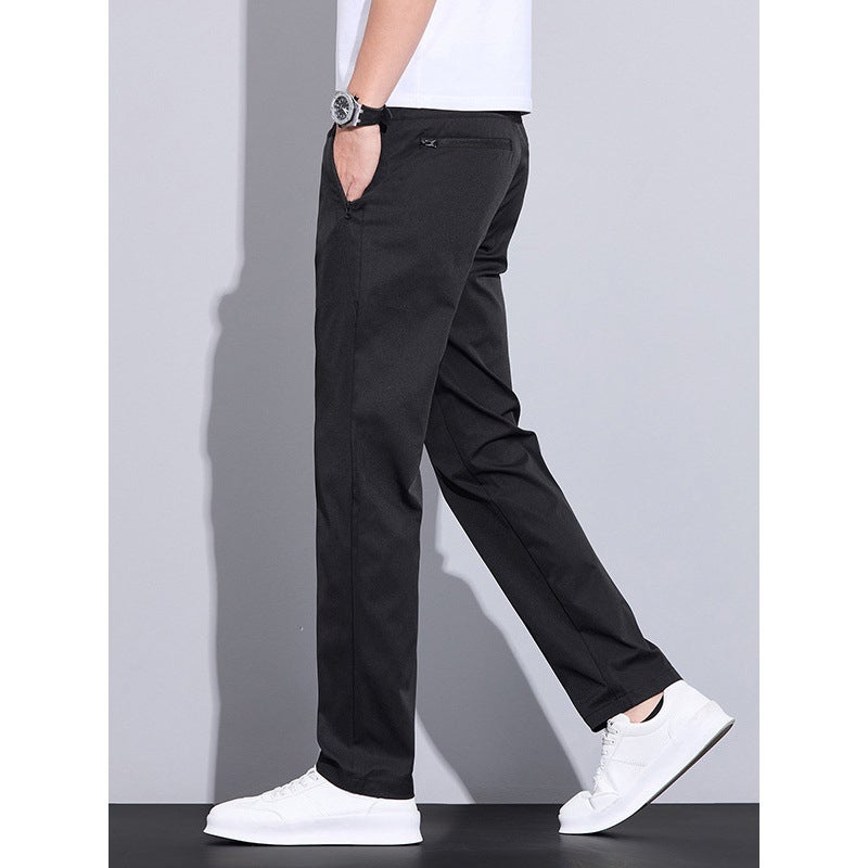2025 Casual Pants Men'S New Slim Light Business Work Clothing Straight Slim Stretch Long Pants Zipper Flap Pocket Pants - Image 4