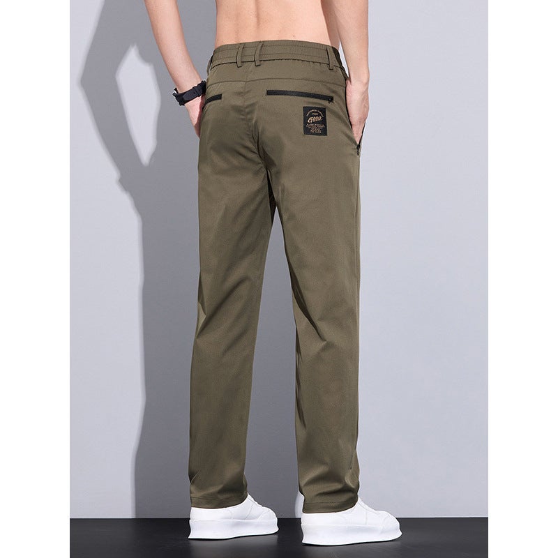 2025 Casual Pants Men'S New Slim Light Business Work Clothing Straight Slim Stretch Long Pants Zipper Flap Pocket Pants - Image 2