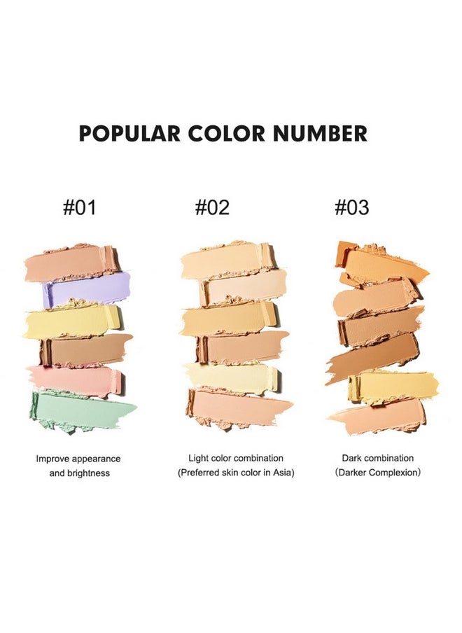 Melemando Color Correcting Concealer Palette 6 Colors Lightweight Smooth Correcting Contour Cream Makeup Palette (Color 01)  - Image 3