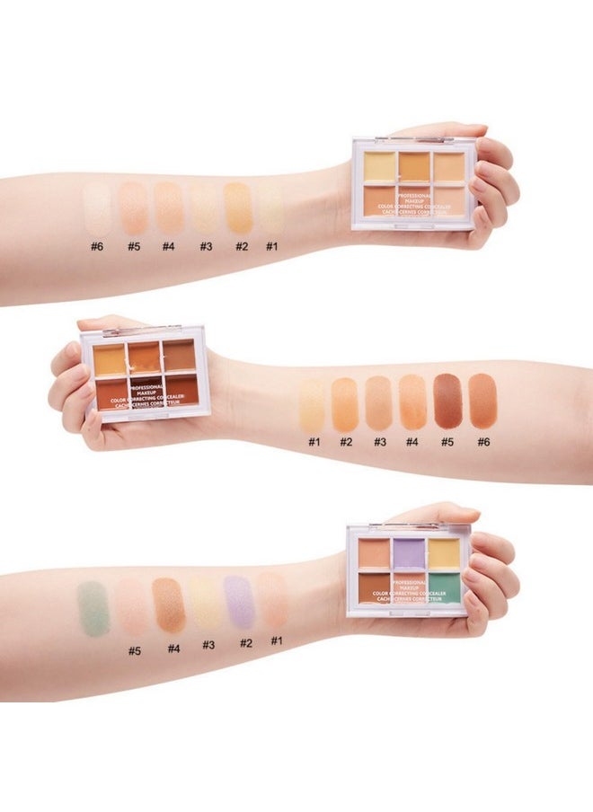 Melemando Color Correcting Concealer Palette 6 Colors Lightweight Smooth Correcting Contour Cream Makeup Palette (Color 01)  - Image 4