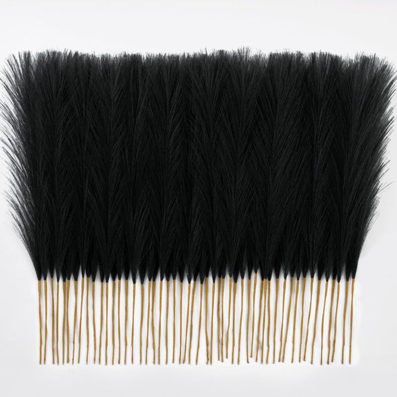 Faylifeway ðŸ±ðŸ¬ð™¥ð™˜ð™¨ Pampas Grass ðŸ­ðŸ³in, Black Artificial Pampas Grass Faux Plants Floral Fluffy Feathers Vase Filler for Boho Home Wedding Party Decoration (ð—•ð—¹ð—®ð—°ð—¸) - Image 1