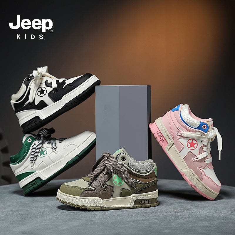 Jeep Boys Shoes 2024 Autumn New Waterproof Leather Sports Shoes Comfortable Soft Sole Running Shoes Casual Sneakers - Image 2