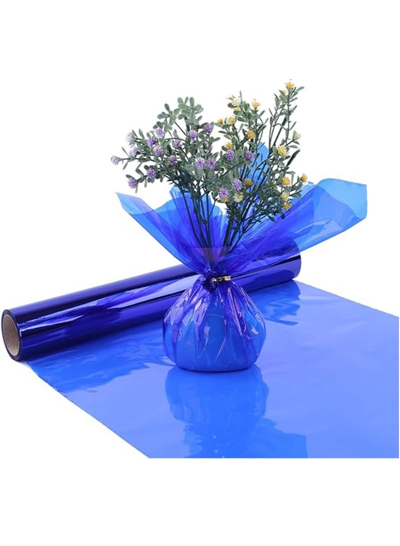 Apustim 30m Long x 40cm Wide Blue Cellophane Wrapping Roll With 100 Ties，Translucent Cellophane Wrapping Paper For Gift Baskets，DIY Arts And Crafts Decoration，Candy  - Image 2