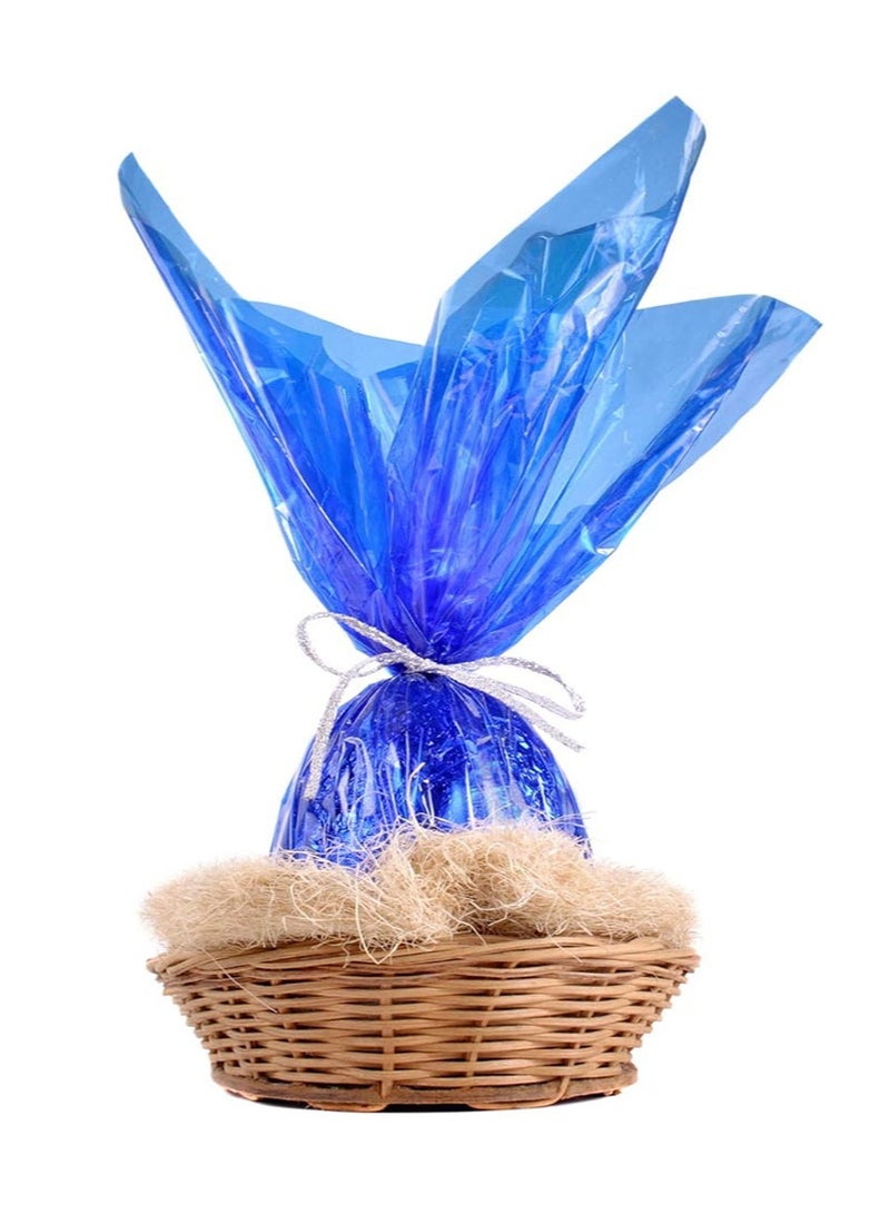 Apustim 30m Long x 40cm Wide Blue Cellophane Wrapping Roll With 100 Ties，Translucent Cellophane Wrapping Paper For Gift Baskets，DIY Arts And Crafts Decoration，Candy  - Image 4