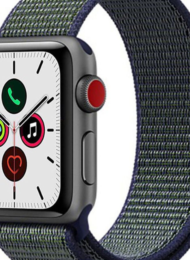 NIBEMINENT Replacement Band For Apple iWatch Series 5/4/3/2/1 42-44mm Midnight Fog/Blue - Image 2