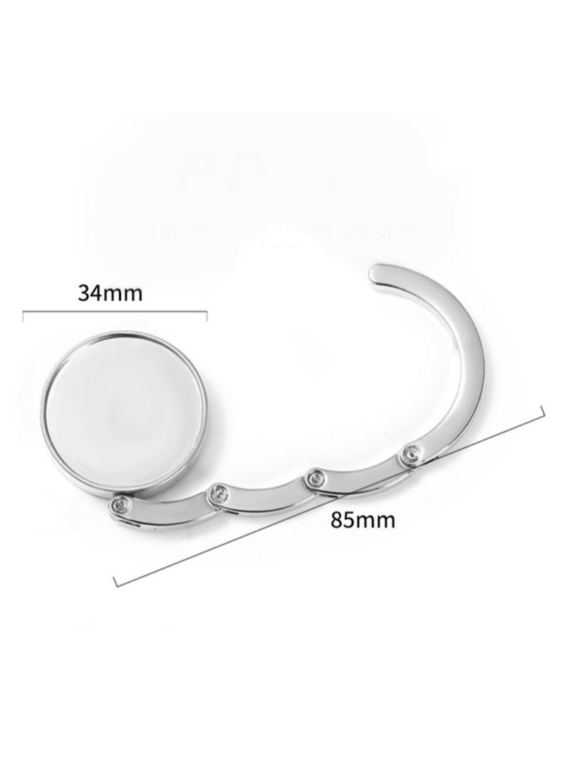 OUYoo OUYoo Handbag Hooks, Folding Handbag Hanger, Folding Section Storage Handbag Hook, Table Hook Purse Bag Holder, Can Withstand 3-5kg, for Women Girls Bags Organizers Storage Decor Gift (3pcs)  - Image 3