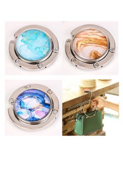 OUYoo OUYoo Handbag Hooks, Folding Handbag Hanger, Folding Section Storage Handbag Hook, Table Hook Purse Bag Holder, Can Withstand 3-5kg, for Women Girls Bags Organizers Storage Decor Gift (3pcs)  - Image 1