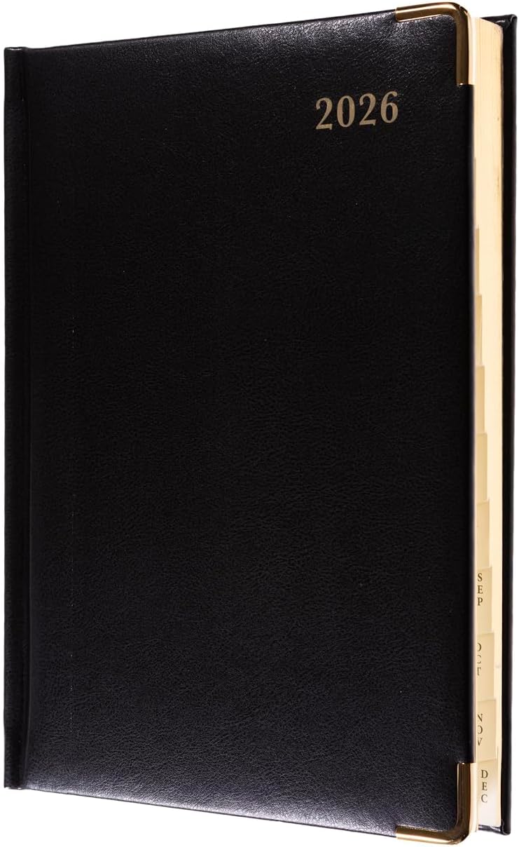 Collins - Classic - Compact 2026 12 Month Calendar Year Planner, Week-To-View with Appointments A5 Diary - Black (1270V.99-26) - Image 1