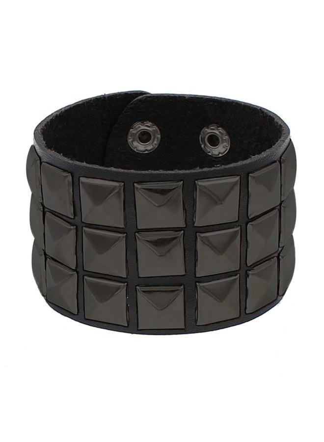 BaBakiak 3 Piece 80s Leather Studded Punk Bracelet, Rock Studded Leather Wristband for Men Women, 8 3 inch, Faux Leather, no gemstone - Image 5